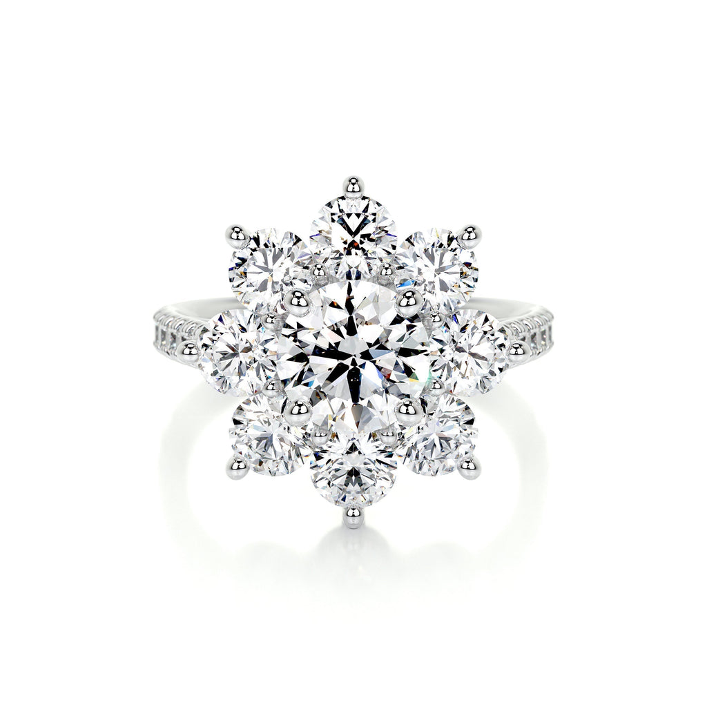 Round Floral Halo Lab Grown Diamond Engagement Ring