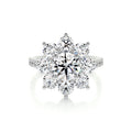 Round Floral Halo Lab Grown Diamond Engagement Ring