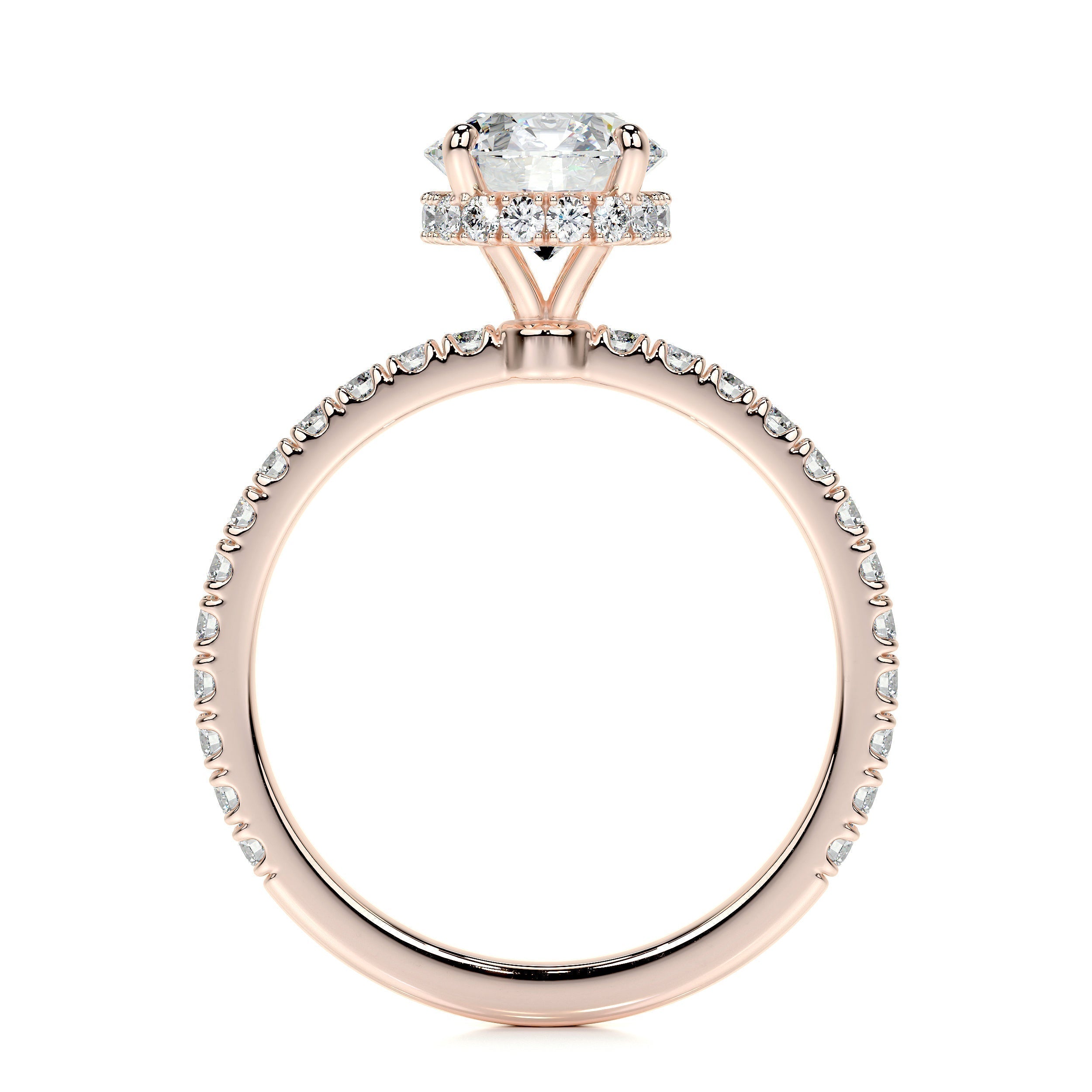 Round Pave Lab Grown Diamond Engagement Ring