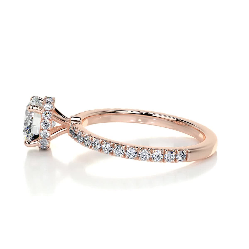 Round Pave Lab Grown Diamond Engagement Ring