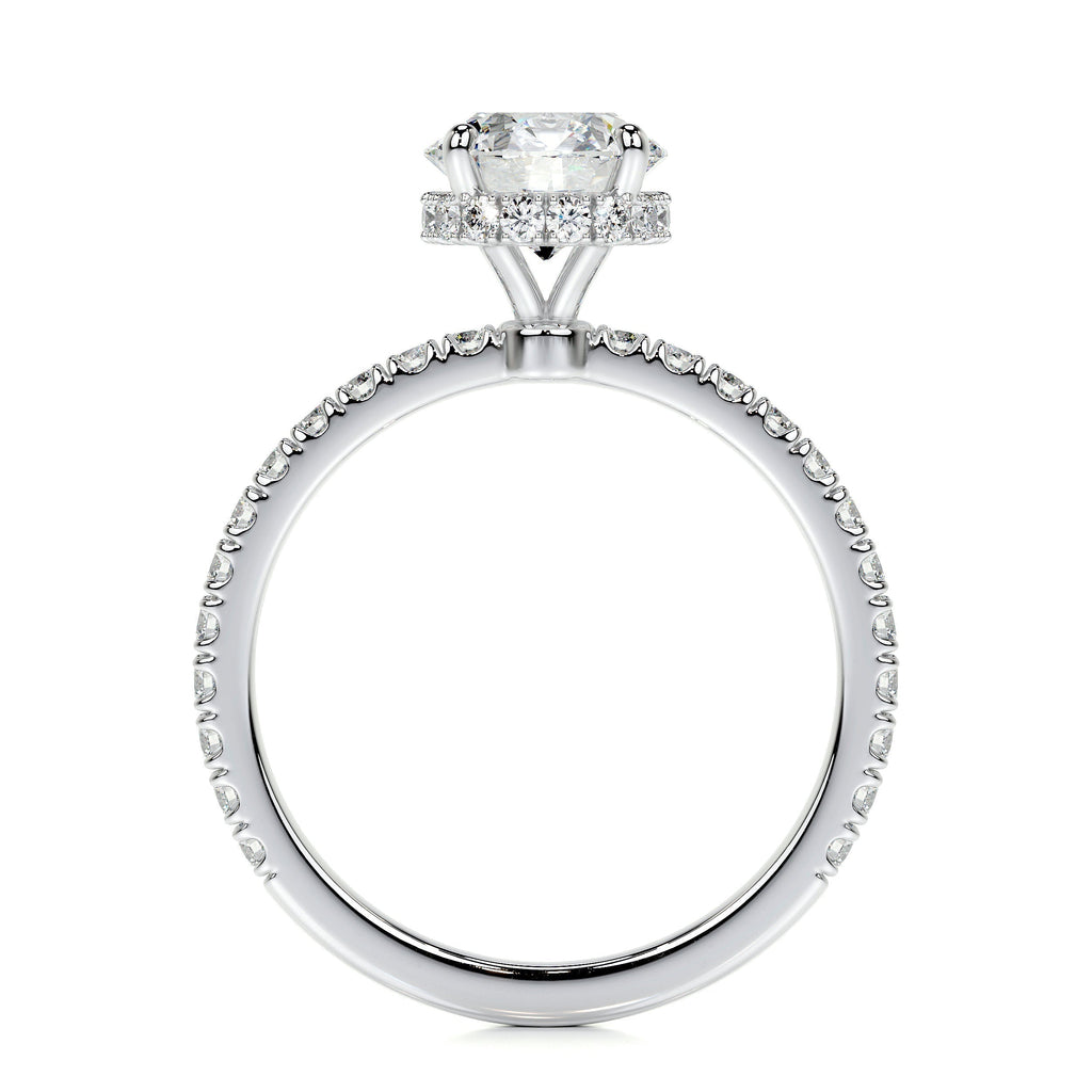 Round Pave Lab Grown Diamond Engagement Ring