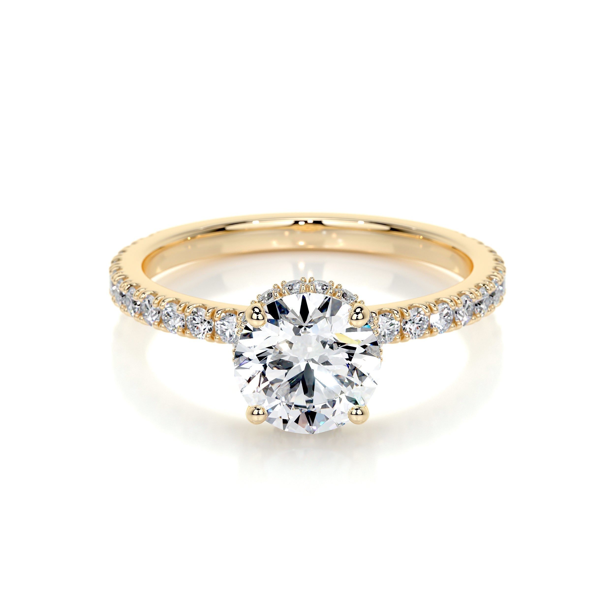 Round Pave Lab Grown Diamond Engagement Ring