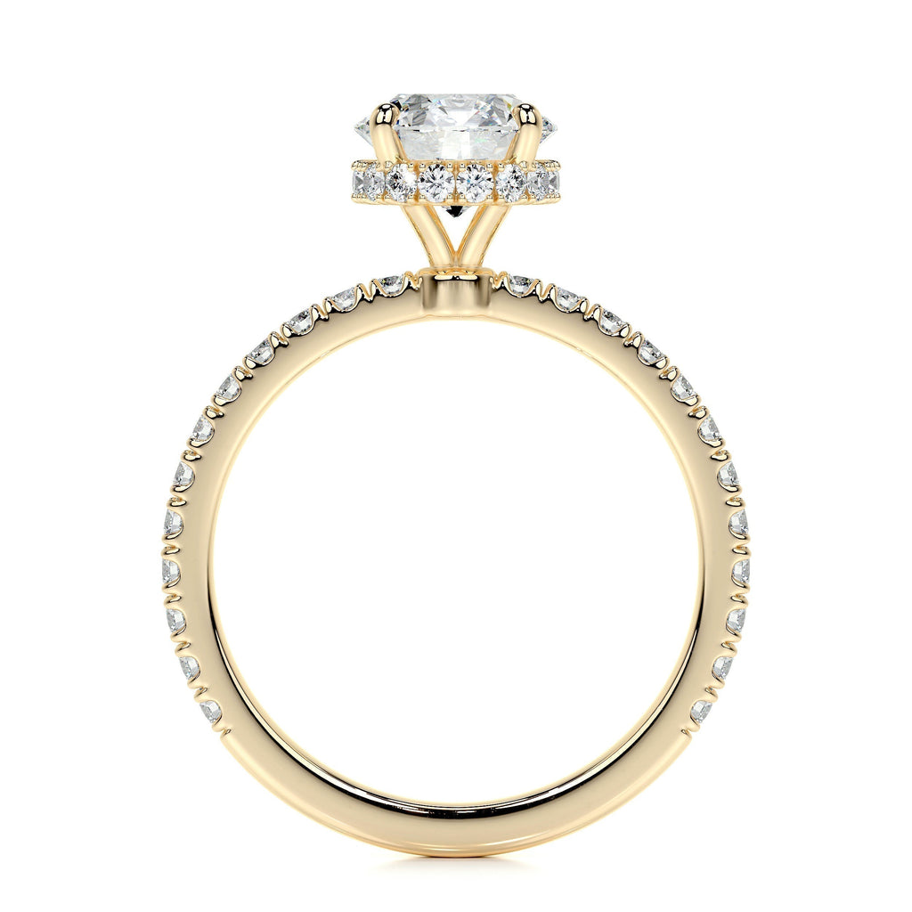 Round Pave Lab Grown Diamond Engagement Ring