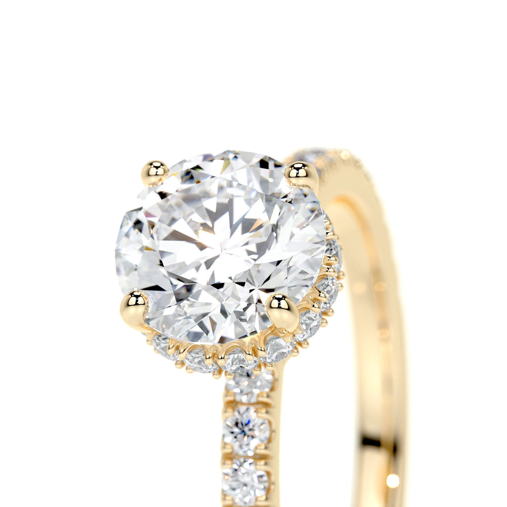 Round Pave Lab Grown Diamond Engagement Ring