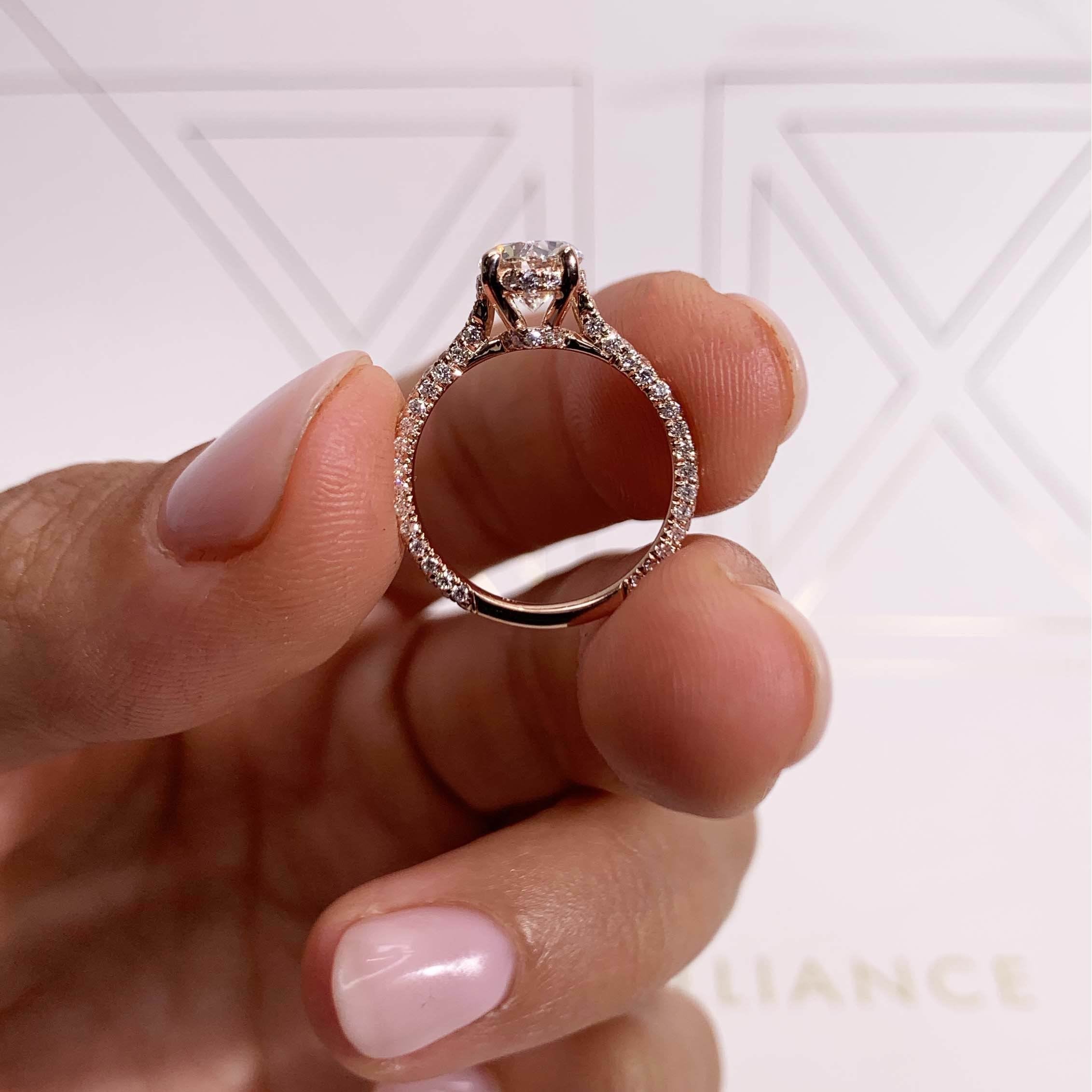 Oval Triple Pave Lab Grown Diamond Engagement Ring