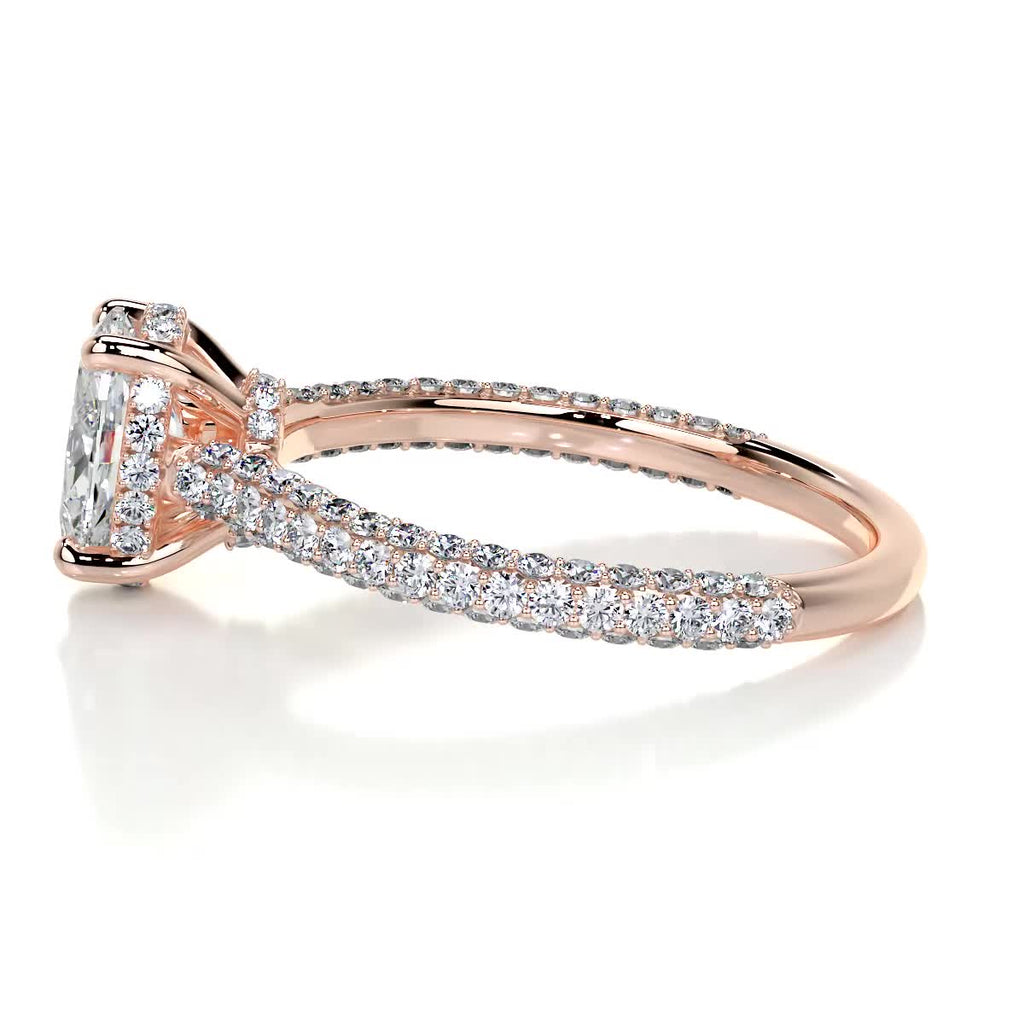 Oval Triple Pave Lab Grown Diamond Engagement Ring