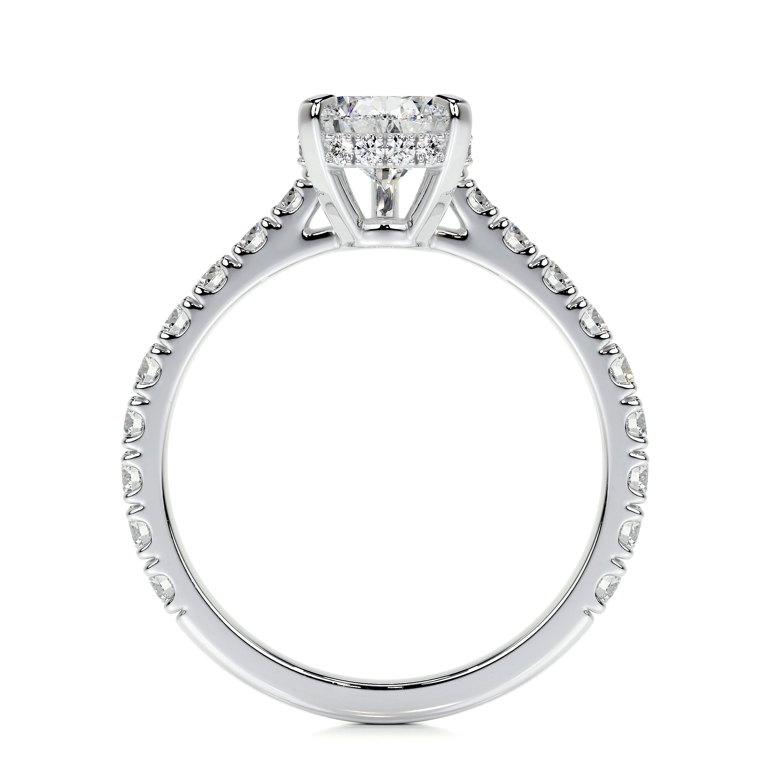 Pear Pave Lab Grown Diamond Engagement Ring