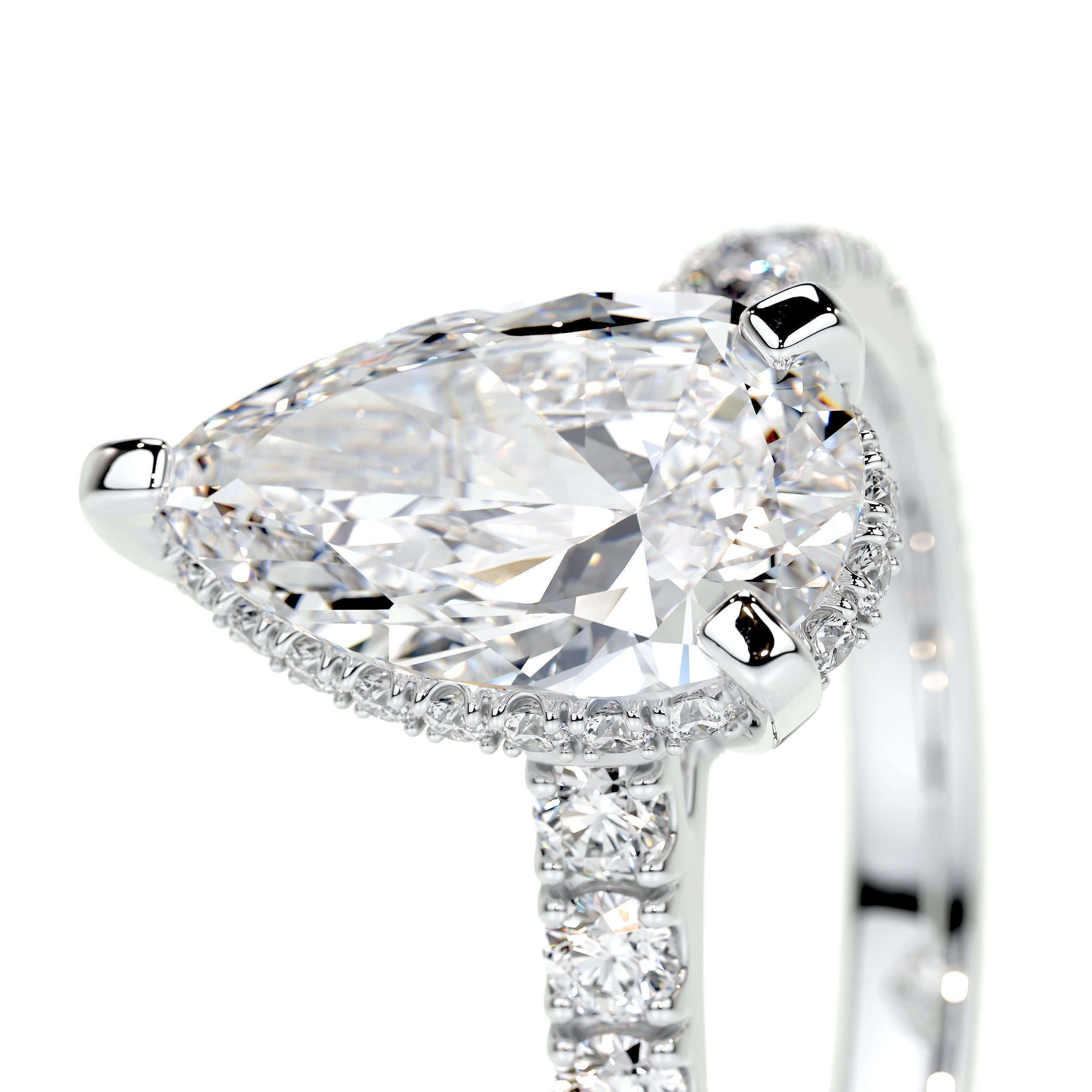 Pear Pave Lab Grown Diamond Engagement Ring