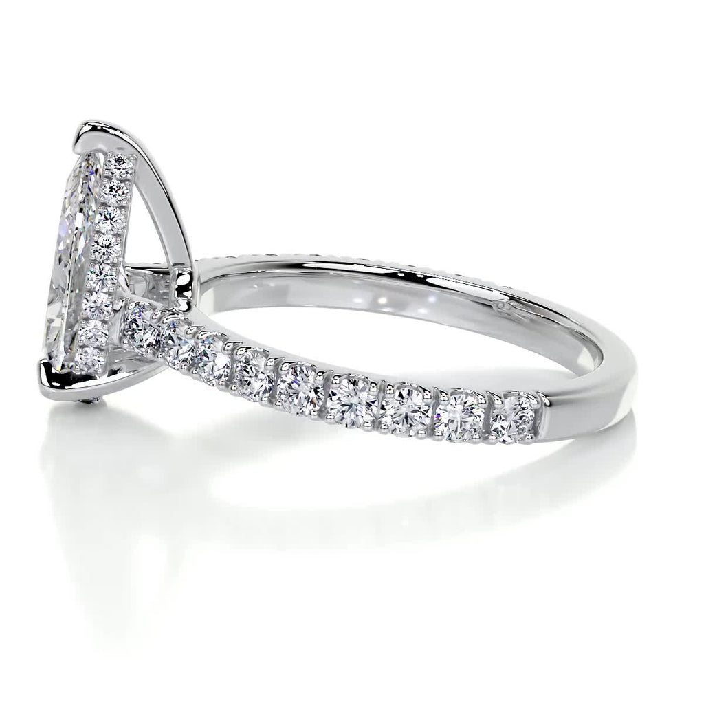 Pear Pave Lab Grown Diamond Engagement Ring