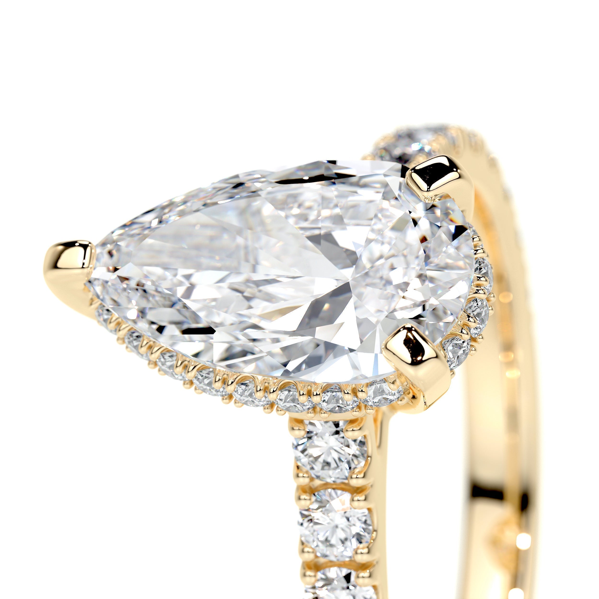Pear Pave Lab Grown Diamond Engagement Ring