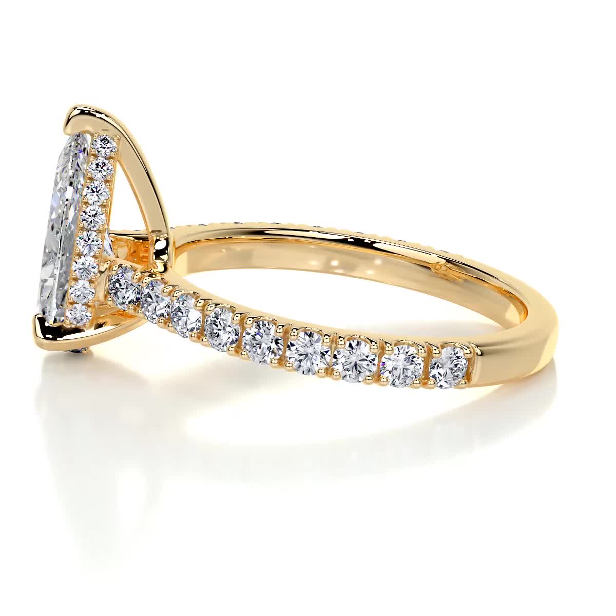 Pear Pave Lab Grown Diamond Engagement Ring