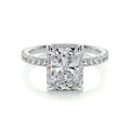 Radiant Hidden Halo Pave Lab Grown Diamond Engagement Ring