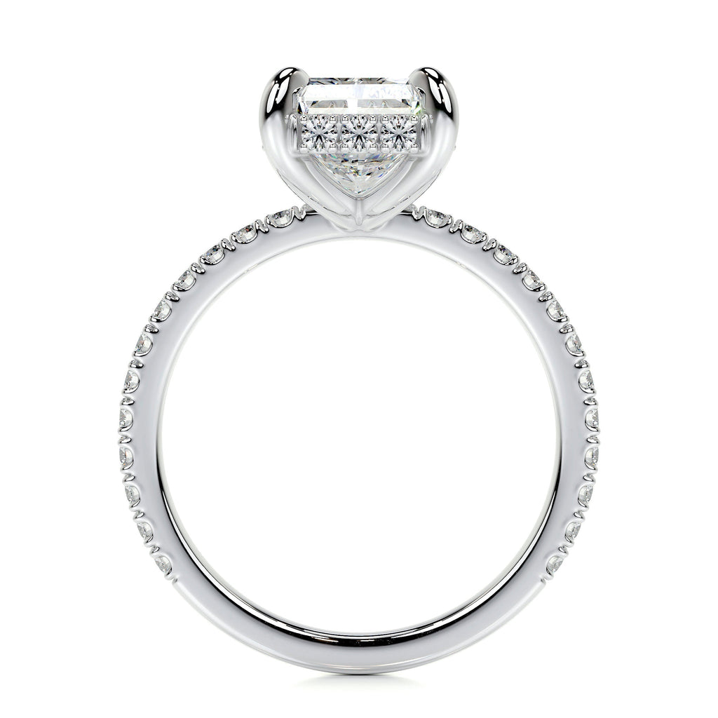 Radiant Hidden Halo Pave Lab Grown Diamond Engagement Ring