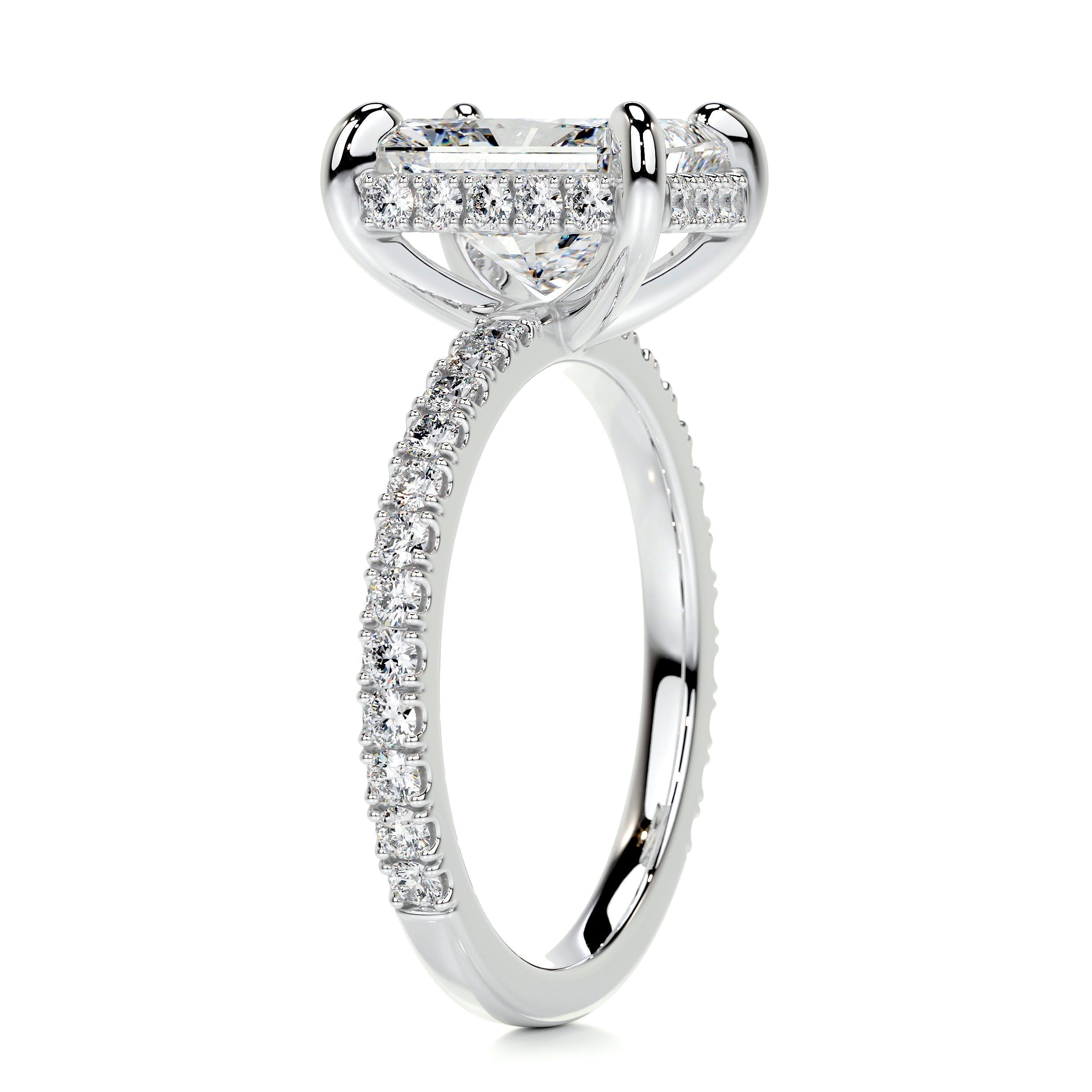 Radiant Pave Lab Grown Diamond Engagement Ring