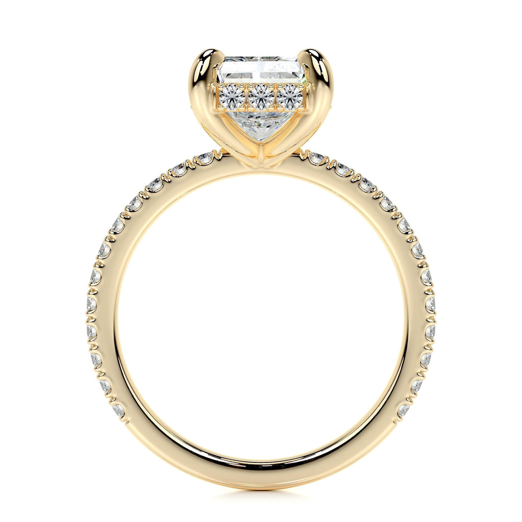 Radiant Hidden Halo Pave Lab Grown Diamond Engagement Ring