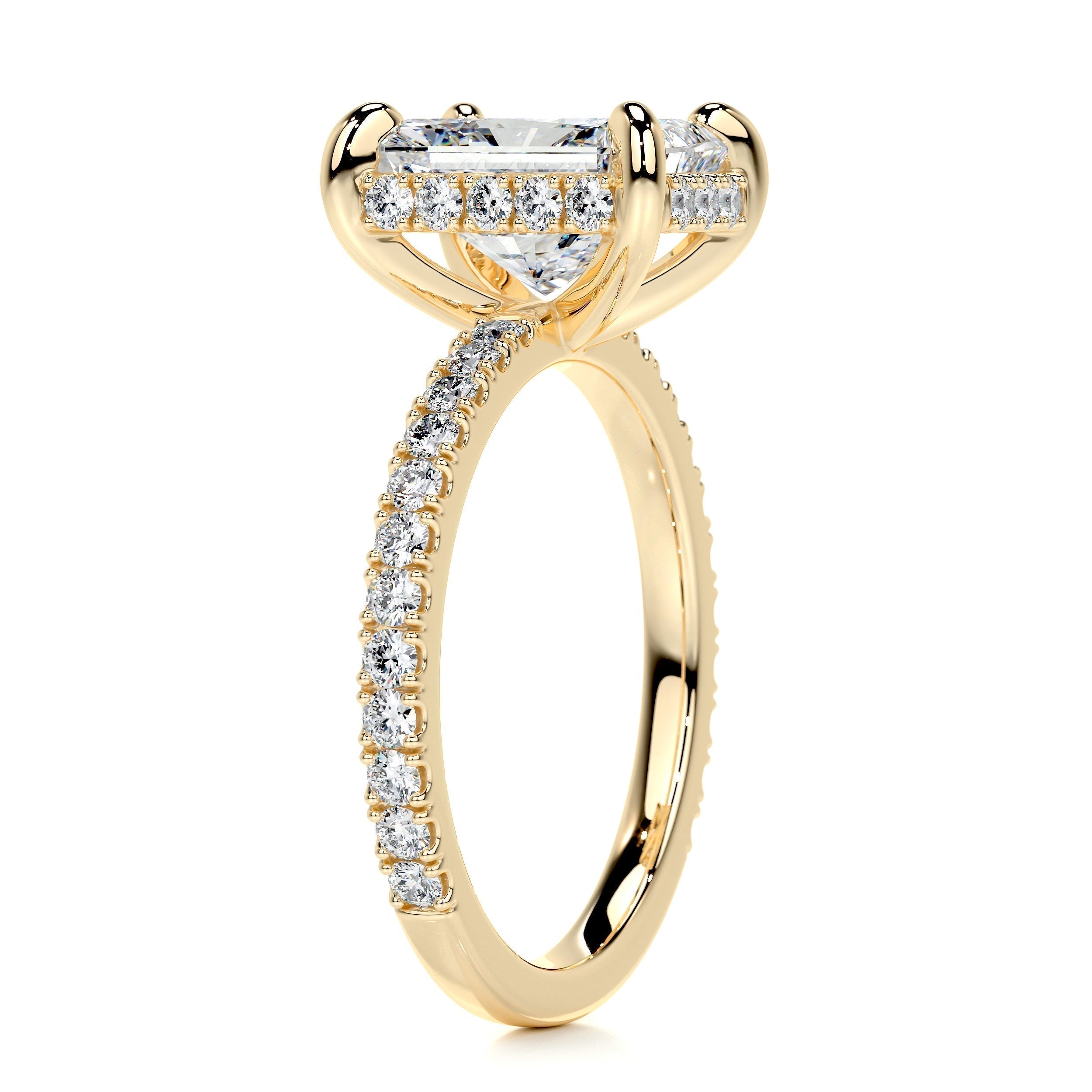 Radiant Pave Lab Grown Diamond Engagement Ring