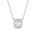 1.0 CT Round Halo  Lab Grown Diamond Necklace