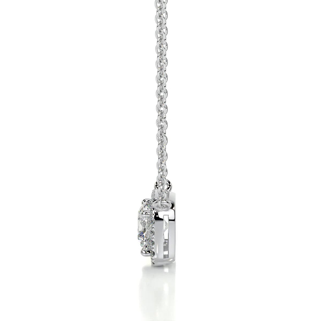 1.0 CT Round Halo  Lab Grown Diamond Necklace