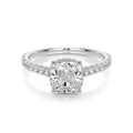 Cushion Hidden Halo Pave Lab Grown Diamond Engagement Ring