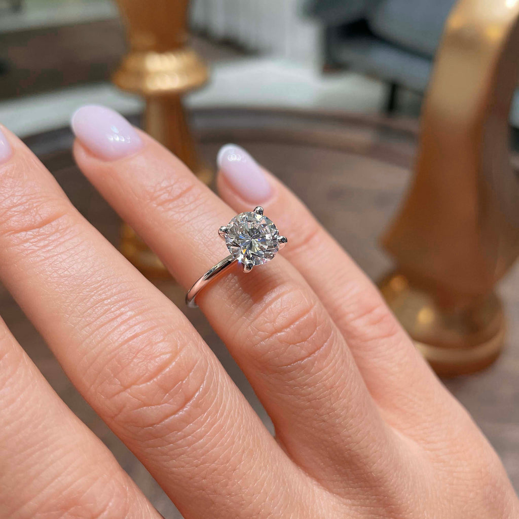 Round Solitaire Lab Grown Diamond Engagement Ring