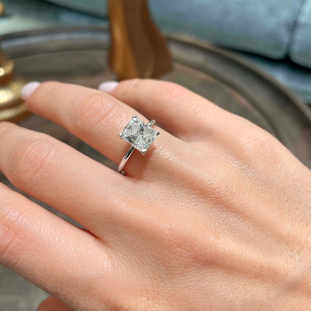 Radiant Solitaire Lab Grown Diamond Engagement Ring