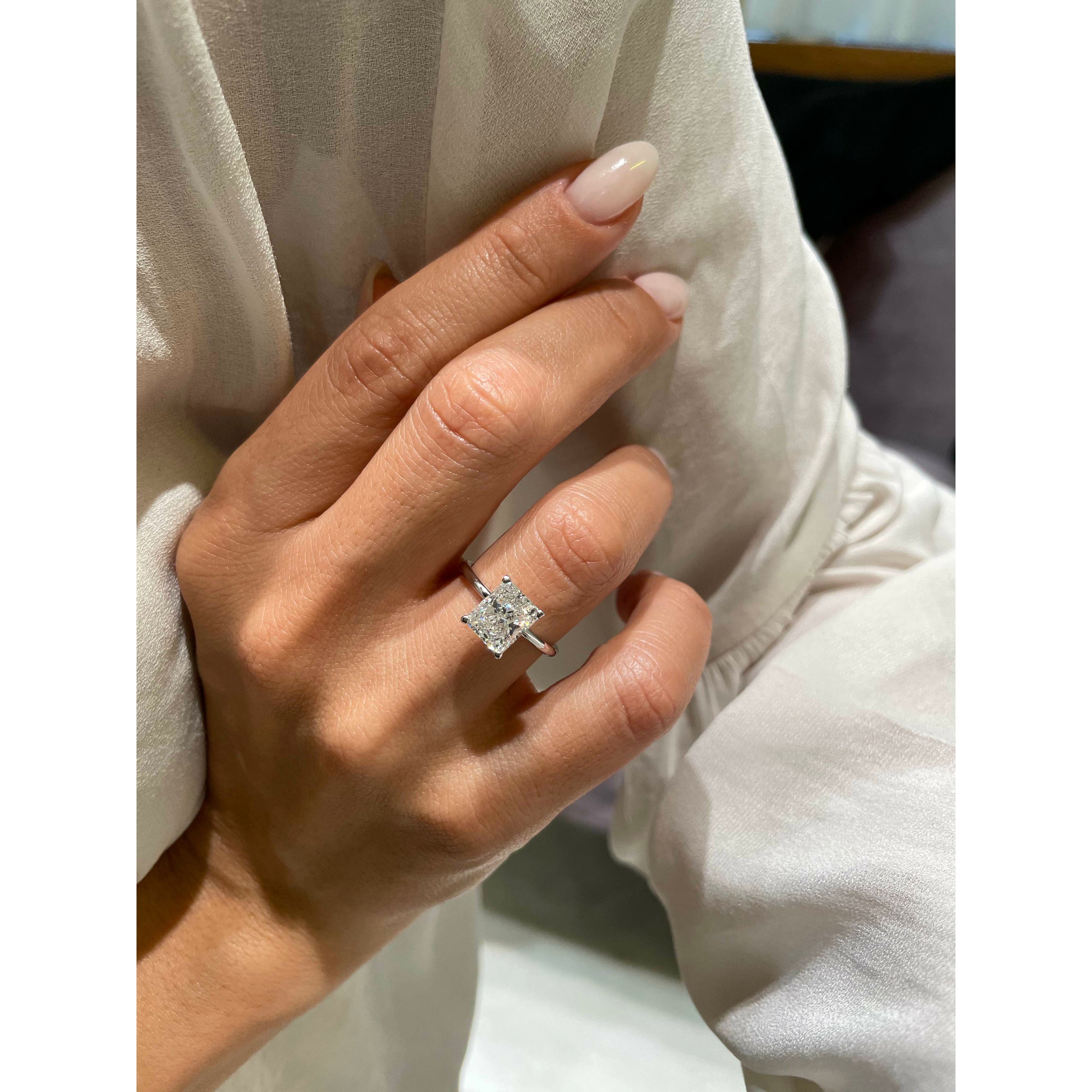 Radiant Solitaire Lab Grown Diamond Engagement Ring