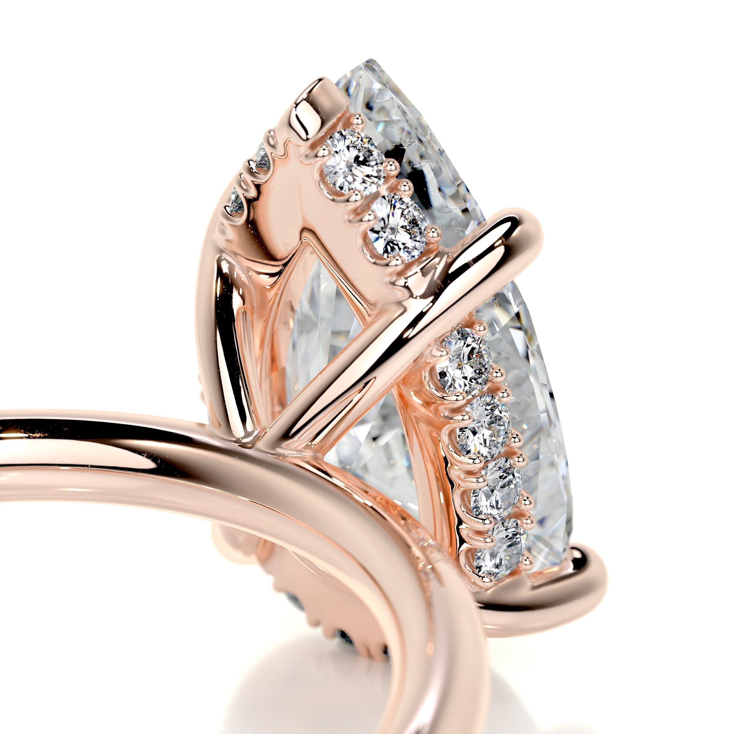 Pear Hidden Halo Lab Grown Diamond Engagement Ring