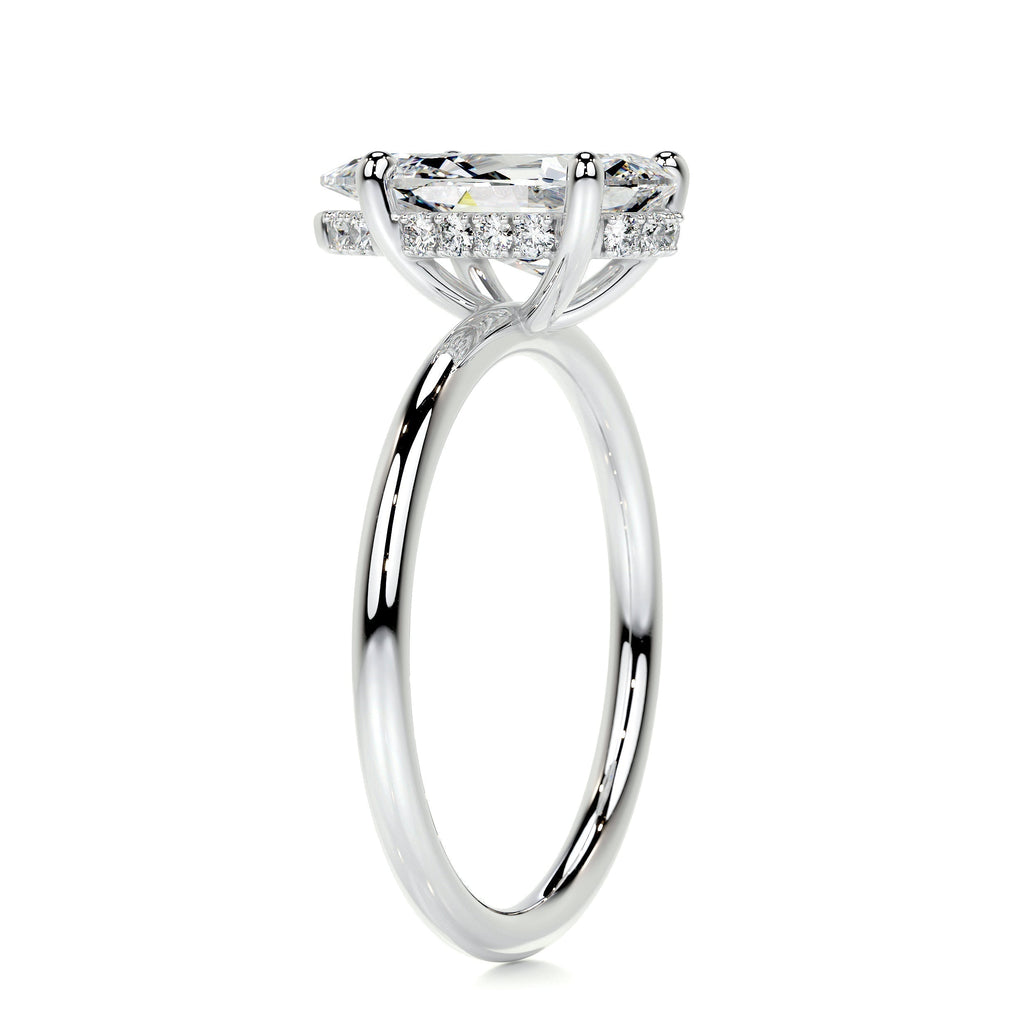 Pear Hidden Halo Lab Grown Diamond Engagement Ring