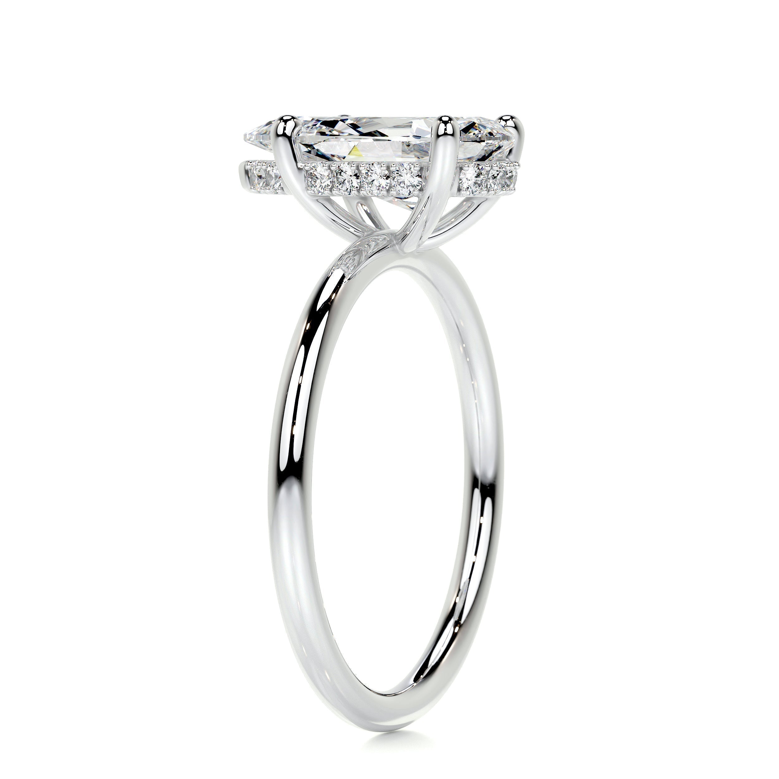 Pear Hidden Halo Lab Grown Diamond Engagement Ring