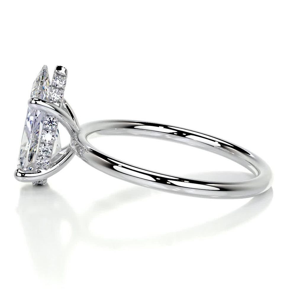 Pear Hidden Halo Lab Grown Diamond Engagement Ring