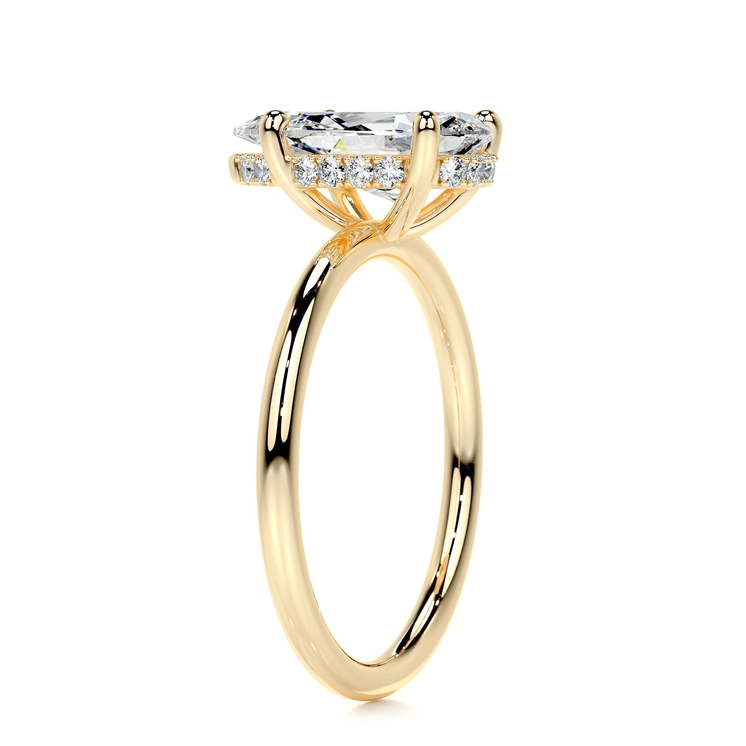 Pear Hidden Halo Lab Grown Diamond Engagement Ring