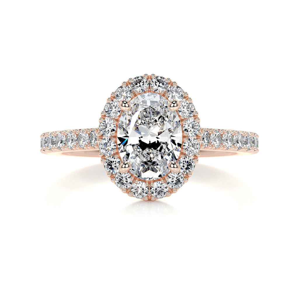 Oval Halo & Pave Lab Grown Diamond Engagement Ring