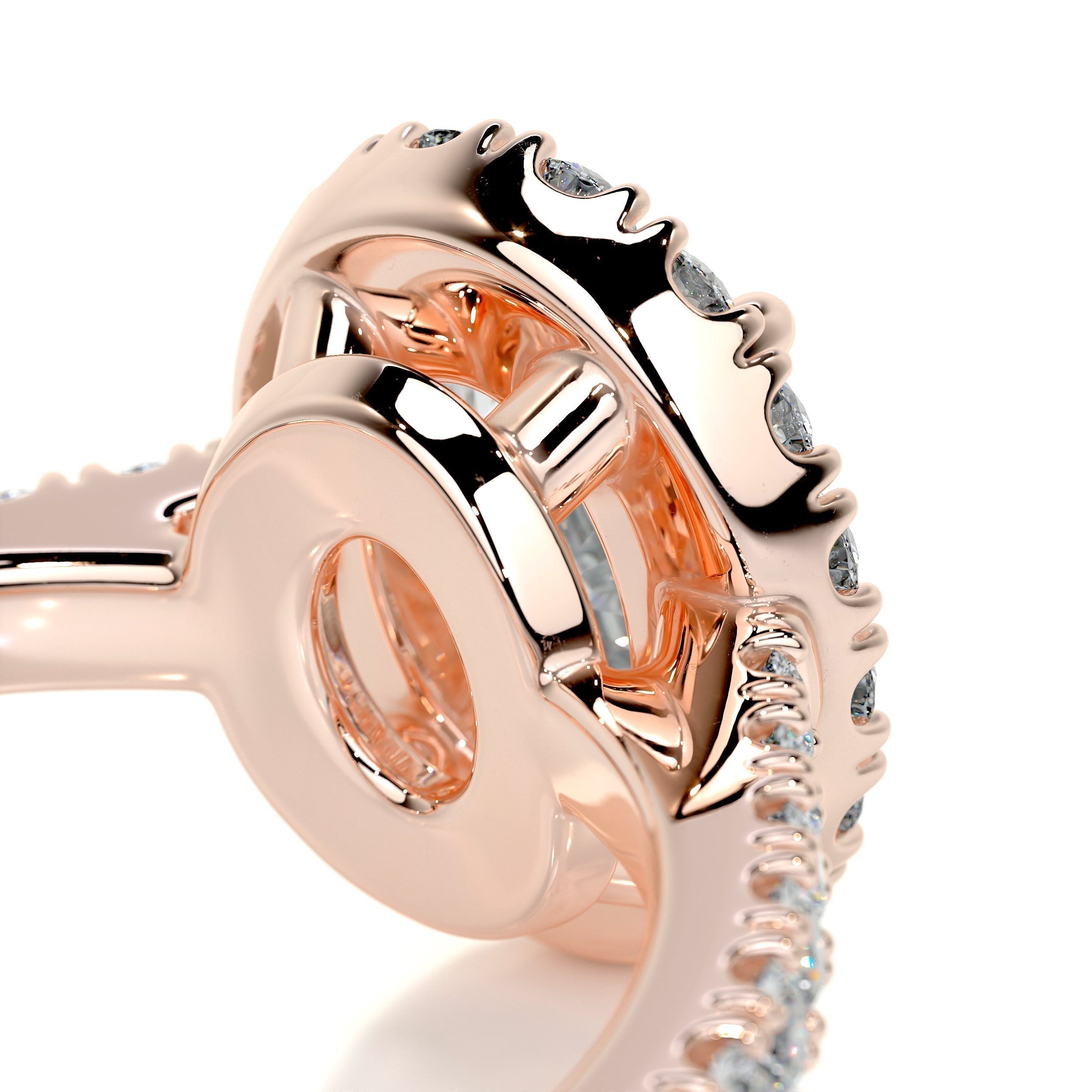 Oval Halo & Pave Lab Grown Diamond Engagement Ring