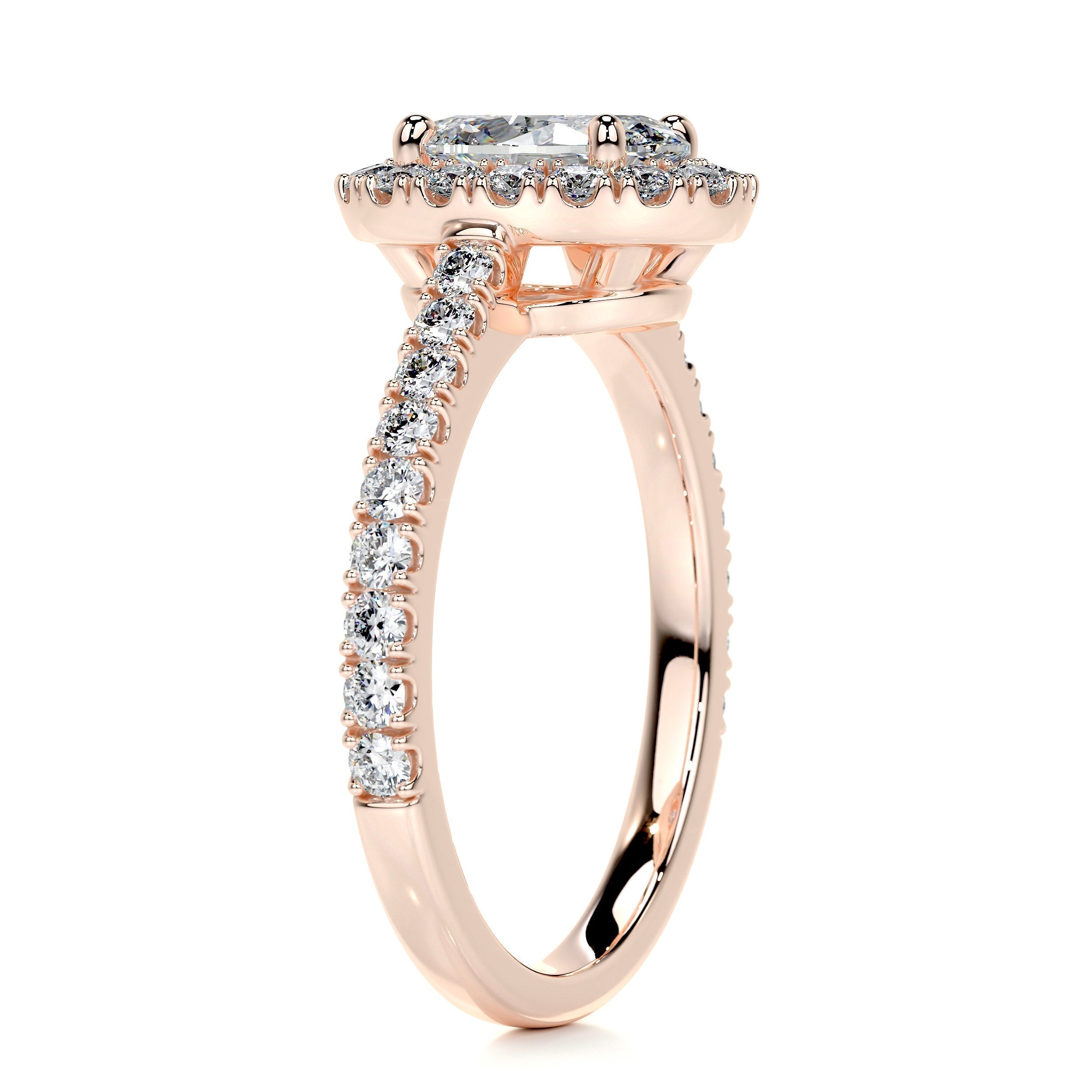 Oval Halo & Pave Lab Grown Diamond Engagement Ring