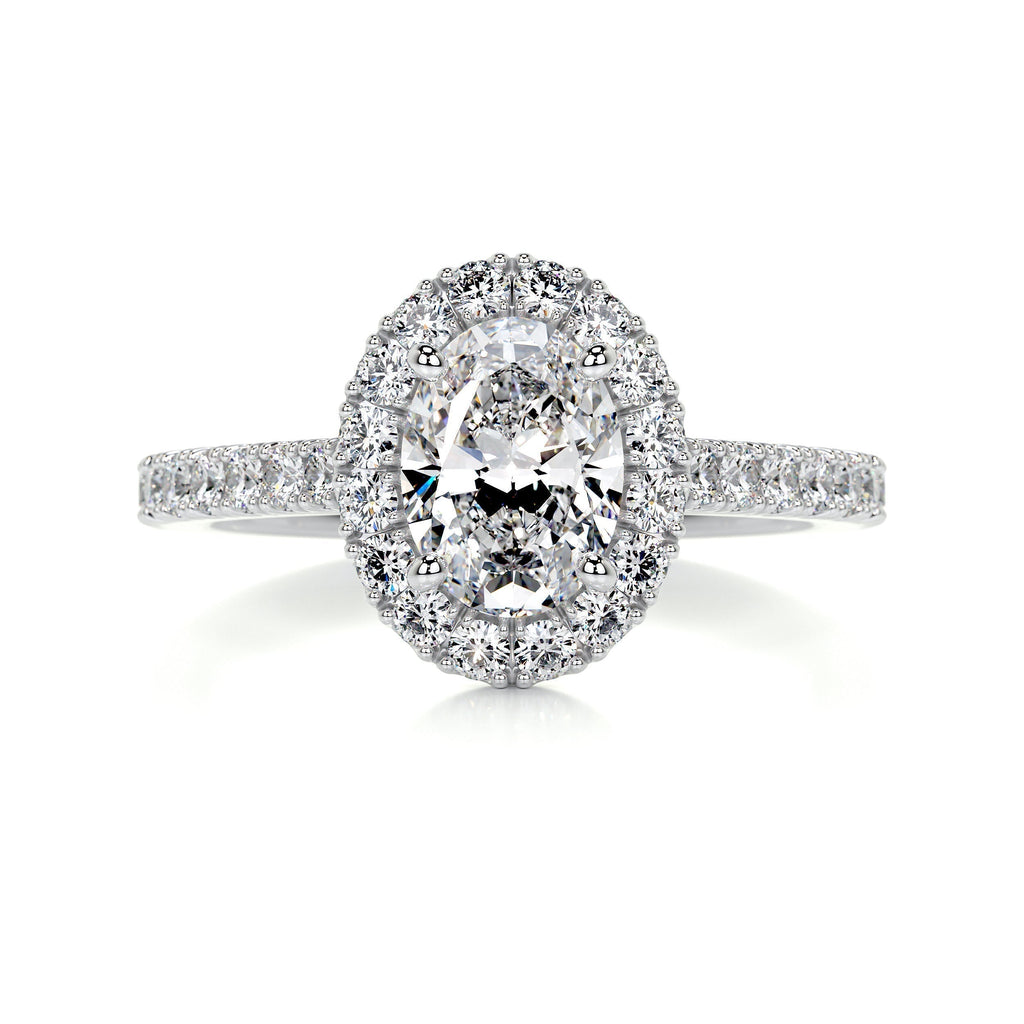 Oval Halo & Pave Lab Grown Diamond Engagement Ring