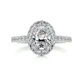 Oval Halo & Pave Lab Grown Diamond Engagement Ring