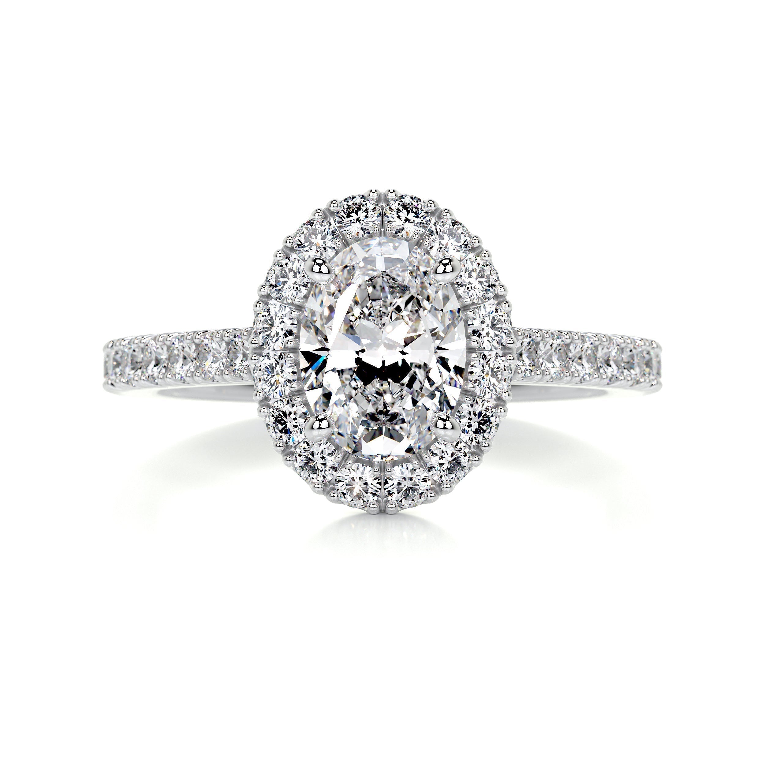 Oval Halo & Pave Lab Grown Diamond Engagement Ring