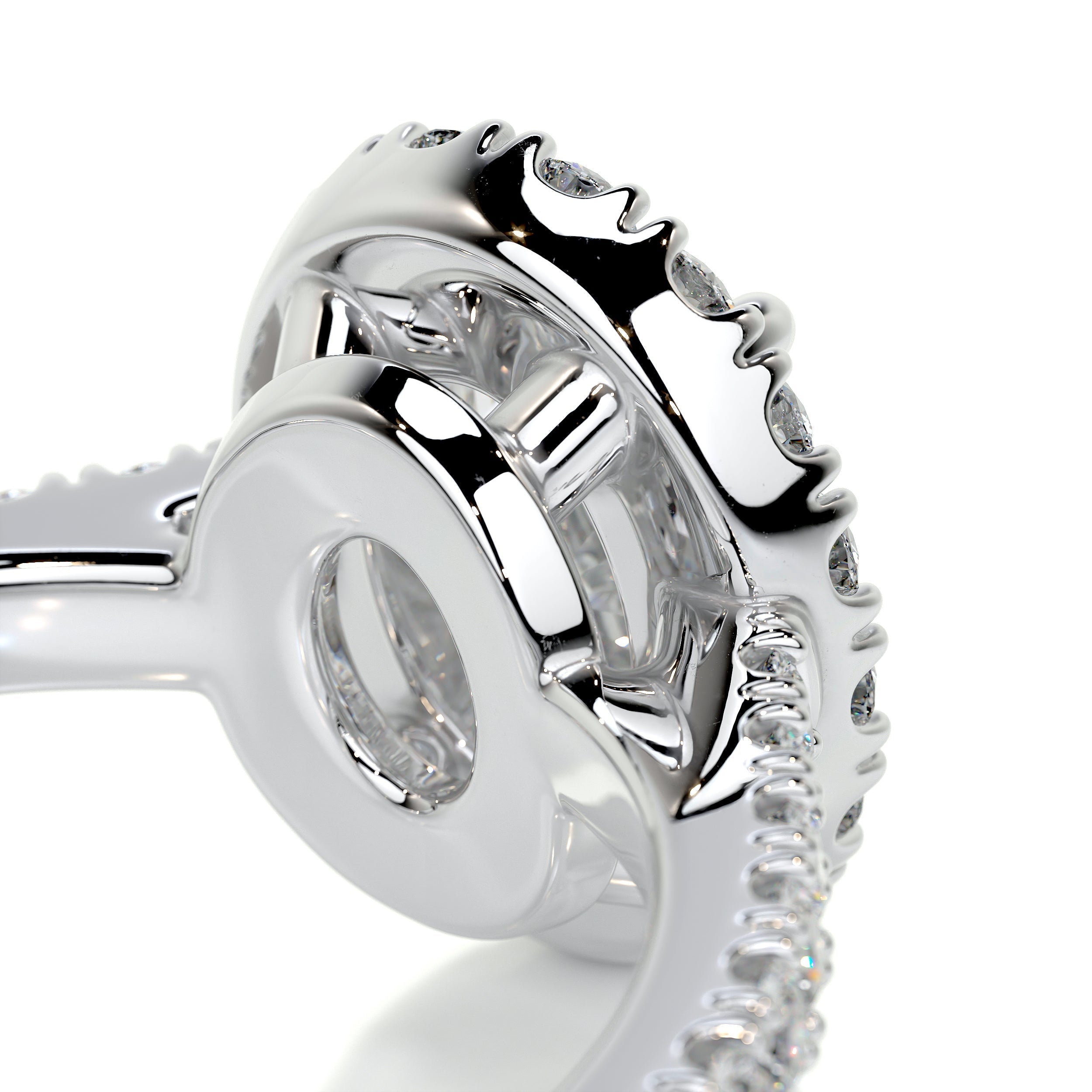 Oval Halo & Pave Lab Grown Diamond Engagement Ring