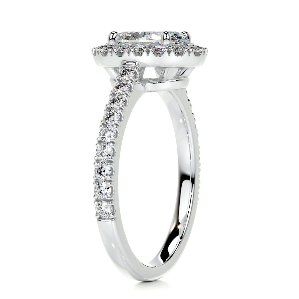 Oval Halo & Pave Lab Grown Diamond Engagement Ring