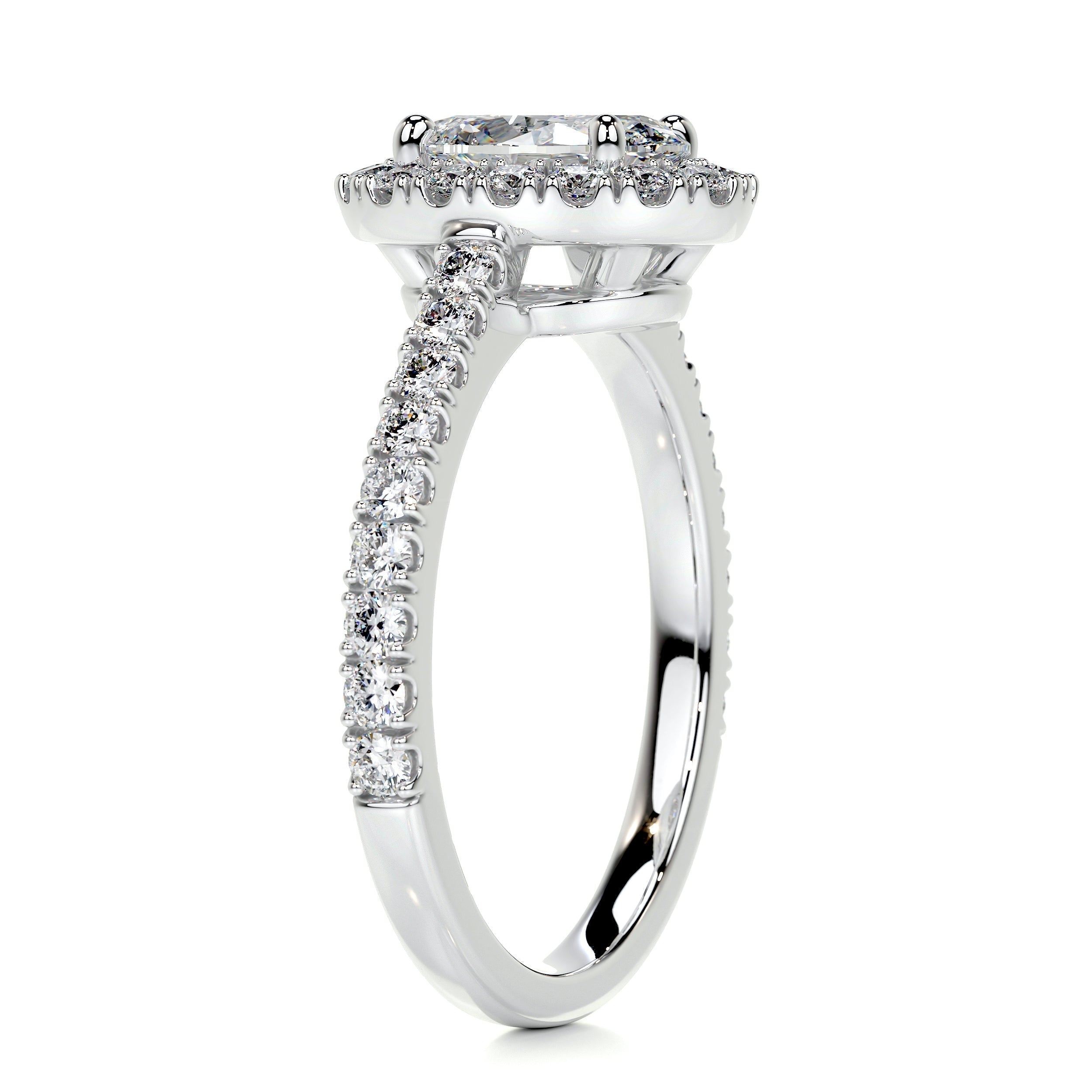 Oval Halo & Pave Lab Grown Diamond Engagement Ring