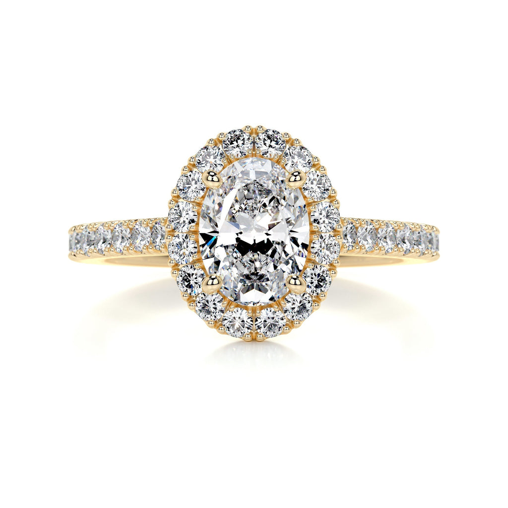 Oval Halo & Pave Lab Grown Diamond Engagement Ring
