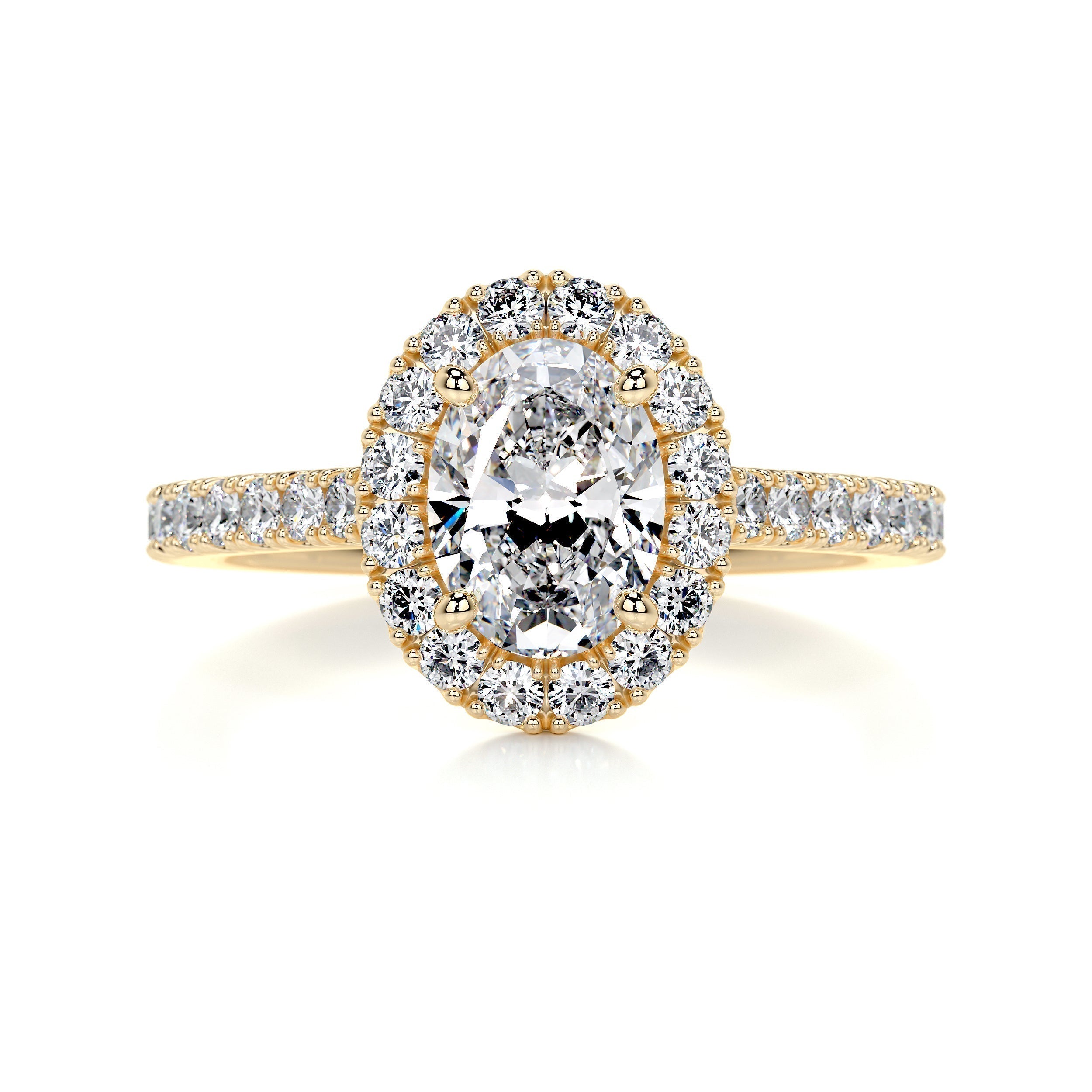 Oval Halo & Pave Lab Grown Diamond Engagement Ring