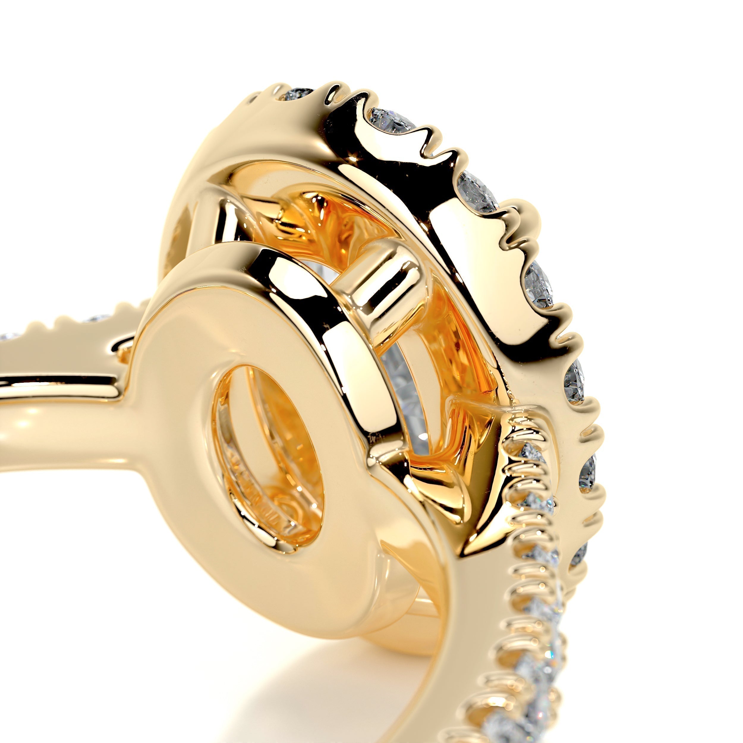 Oval Halo & Pave Lab Grown Diamond Engagement Ring