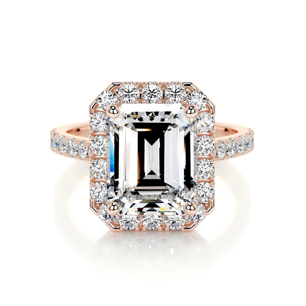 Emerald Halo & Pave Lab Grown Diamond Engagement Ring