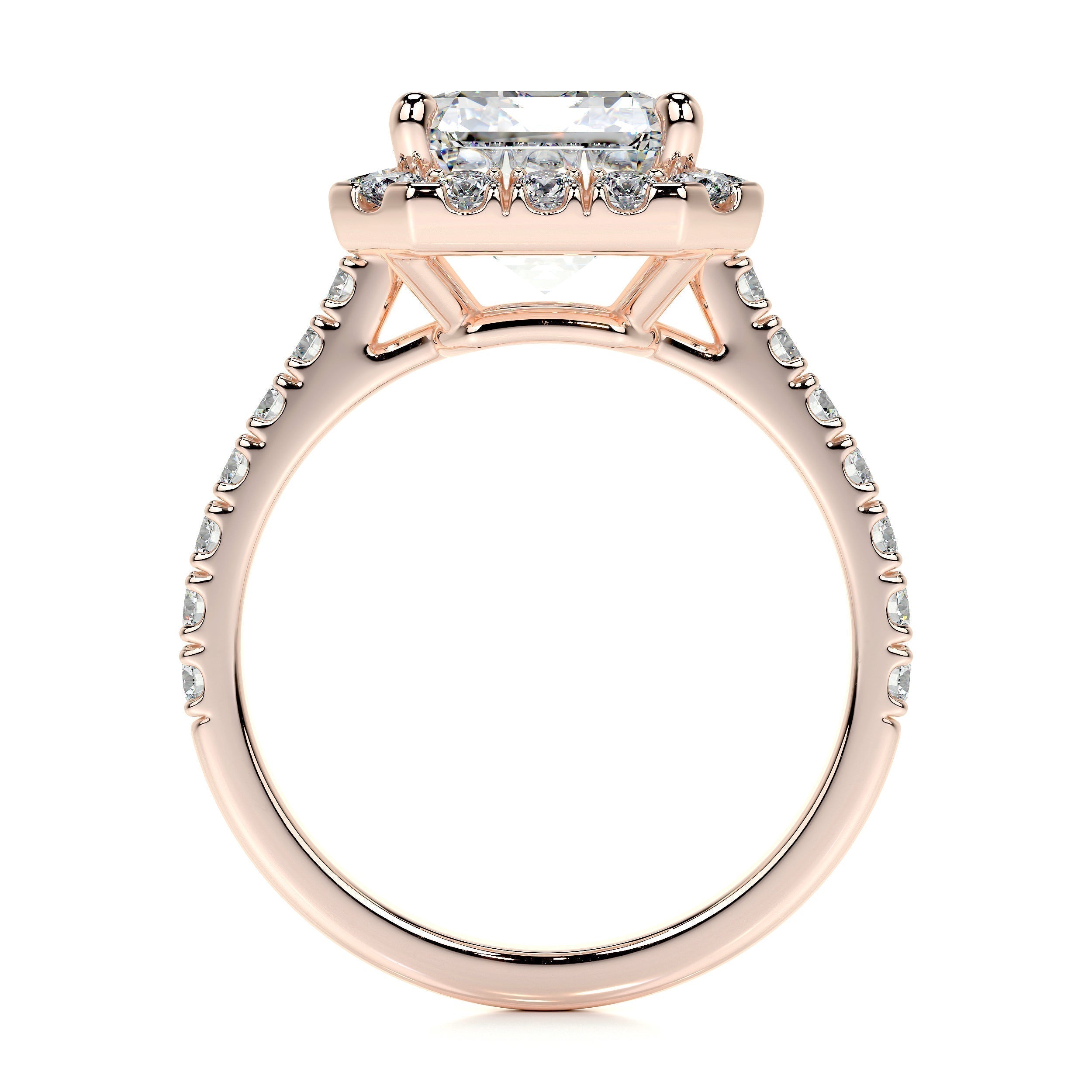 Emerald Halo & Pave Lab Grown Diamond Engagement Ring