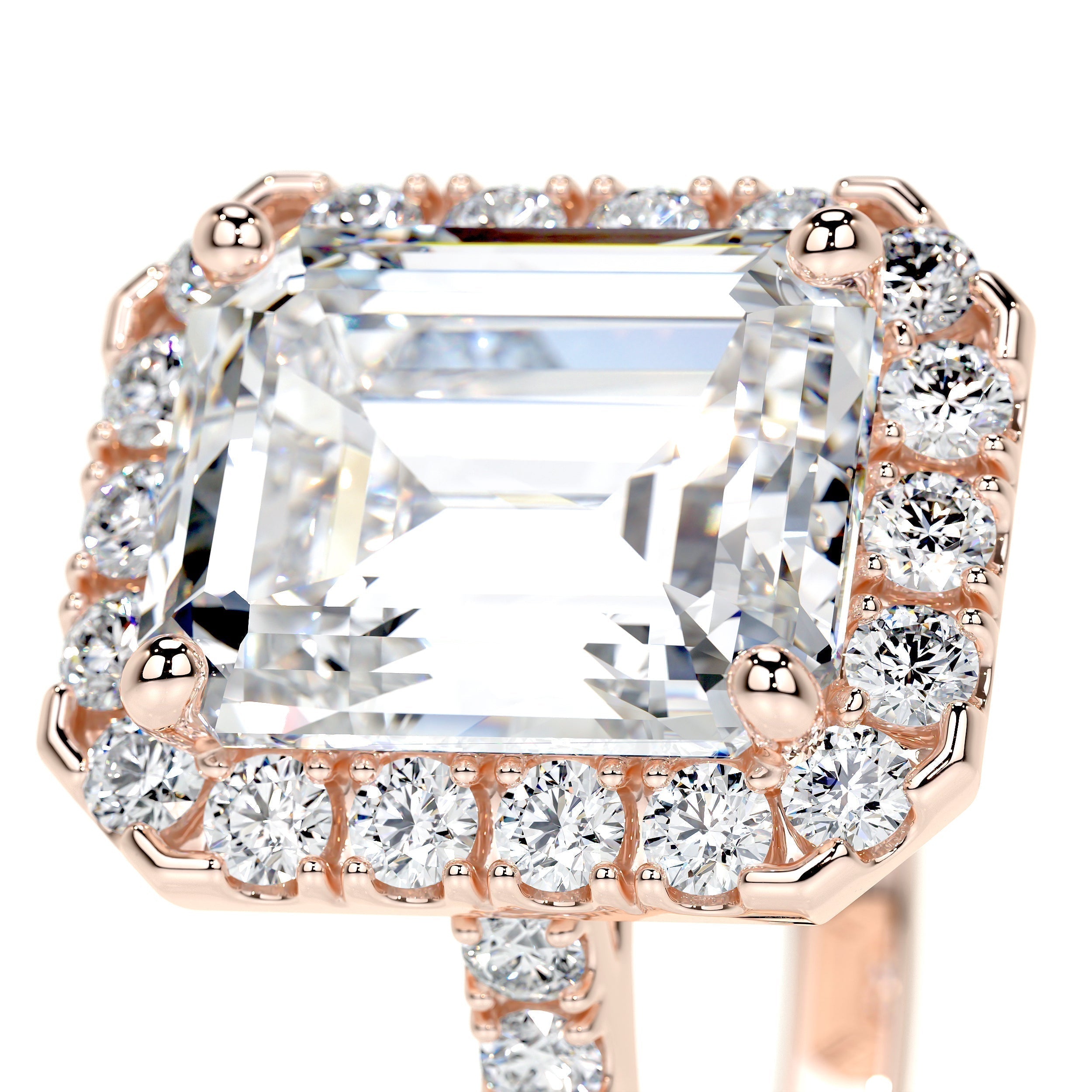 Emerald Halo & Pave Lab Grown Diamond Engagement Ring