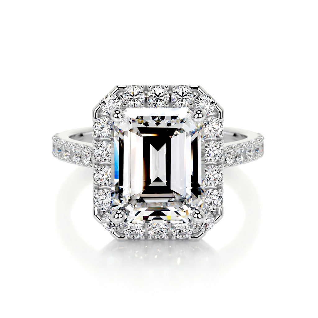 Emerald Halo & Pave Lab Grown Diamond Engagement Ring