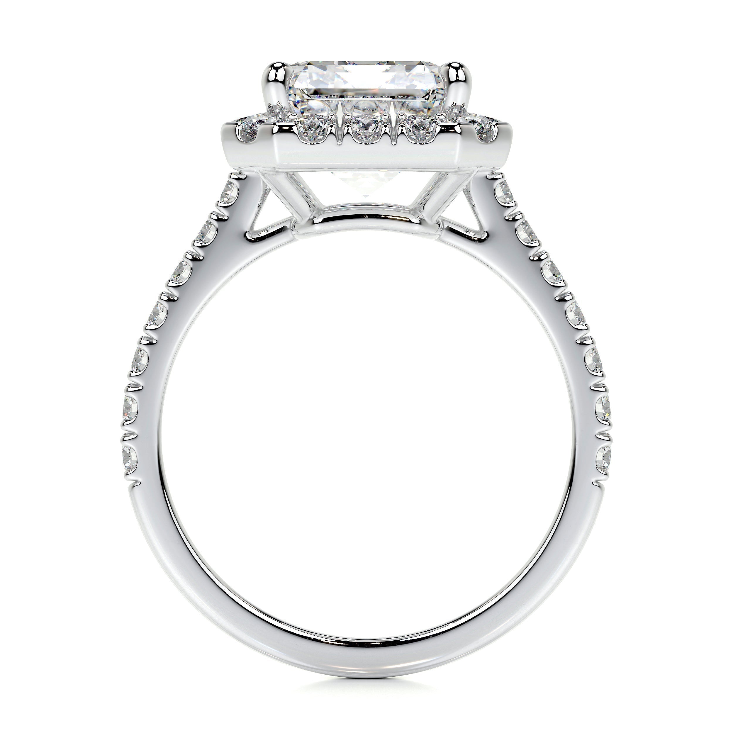 Emerald Halo & Pave Lab Grown Diamond Engagement Ring