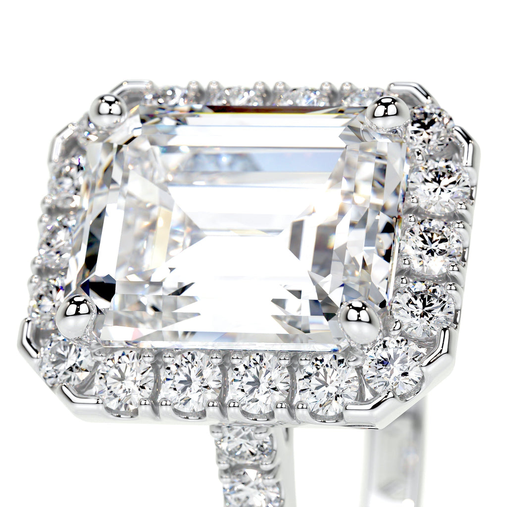 Emerald Halo & Pave Lab Grown Diamond Engagement Ring
