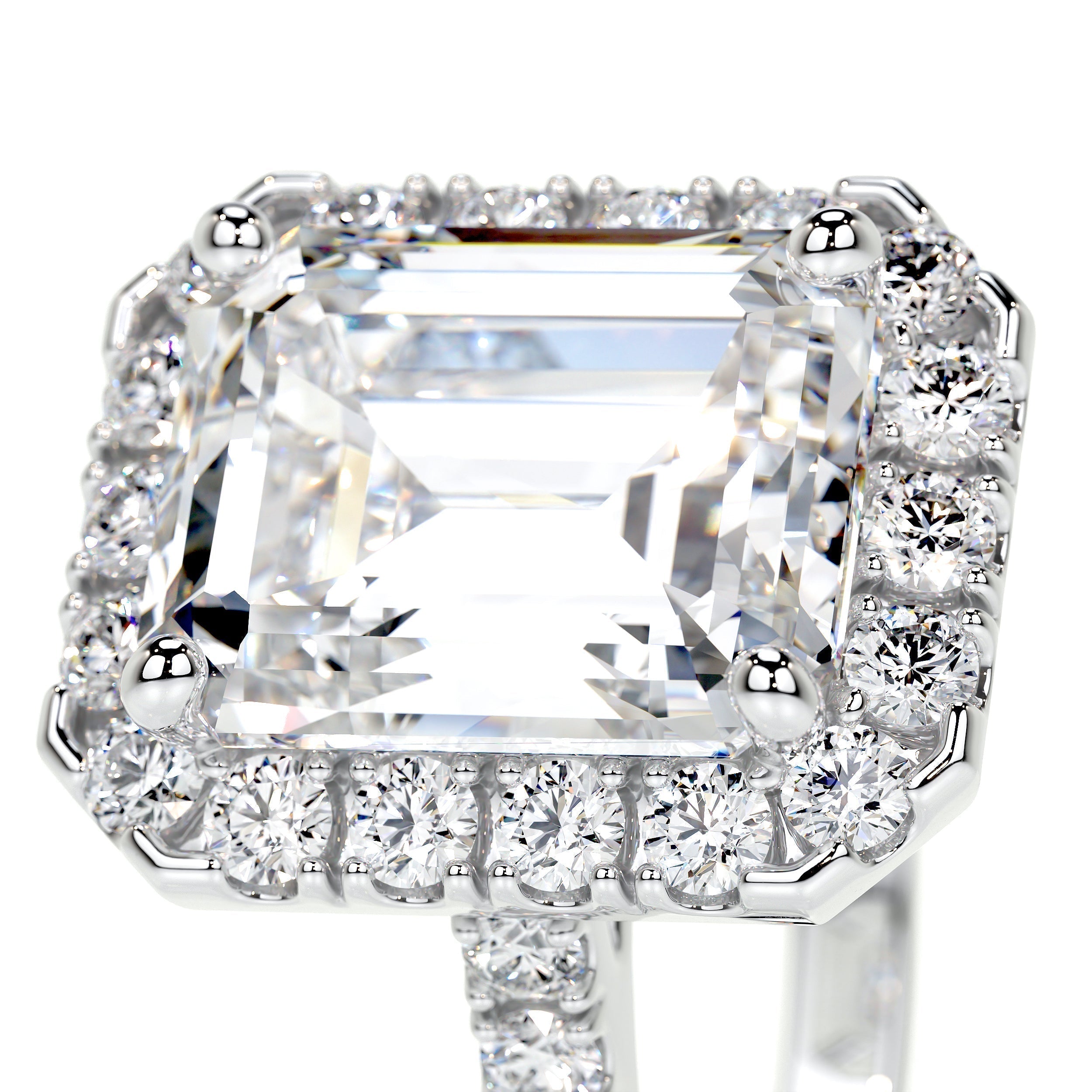 Emerald Halo & Pave Lab Grown Diamond Engagement Ring